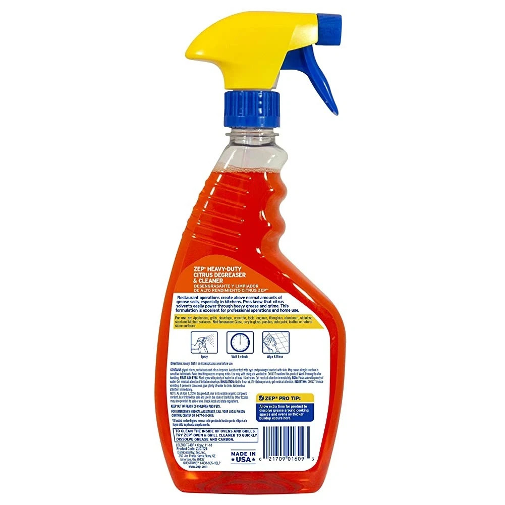 Zep Heavy-Duty Citrus Degreaser and Cleaner – 24 oz (Case of 2) ECZUCIT242