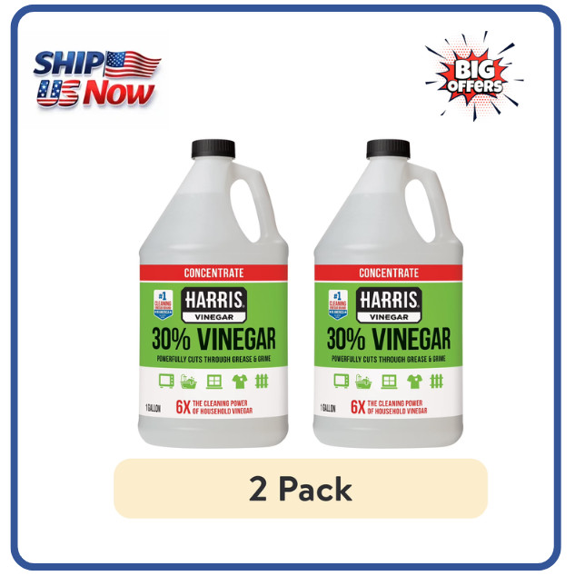 2 Pack- Harris 30% Vinegar Concentrate 1Gal Industrial Strength Cleaning Vinegar