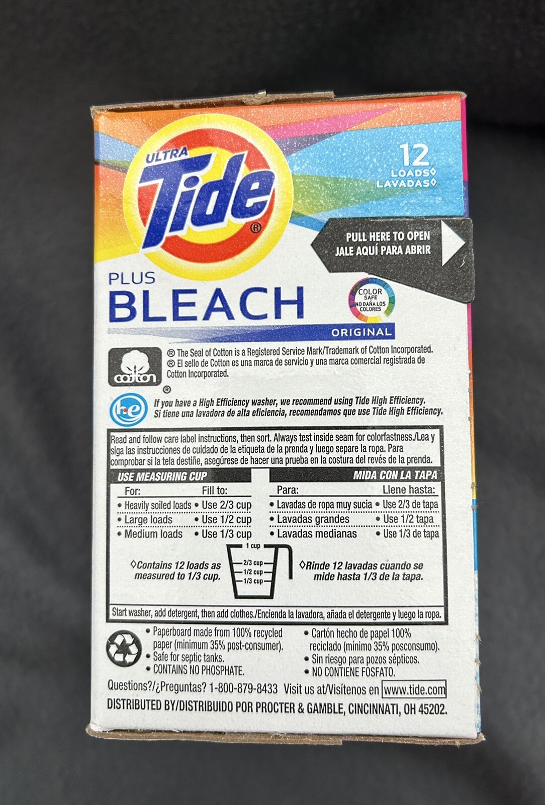 2 Tide Plus Bleach Acti-Lift Crystals Laundry Detergent Powder 21 oz each New