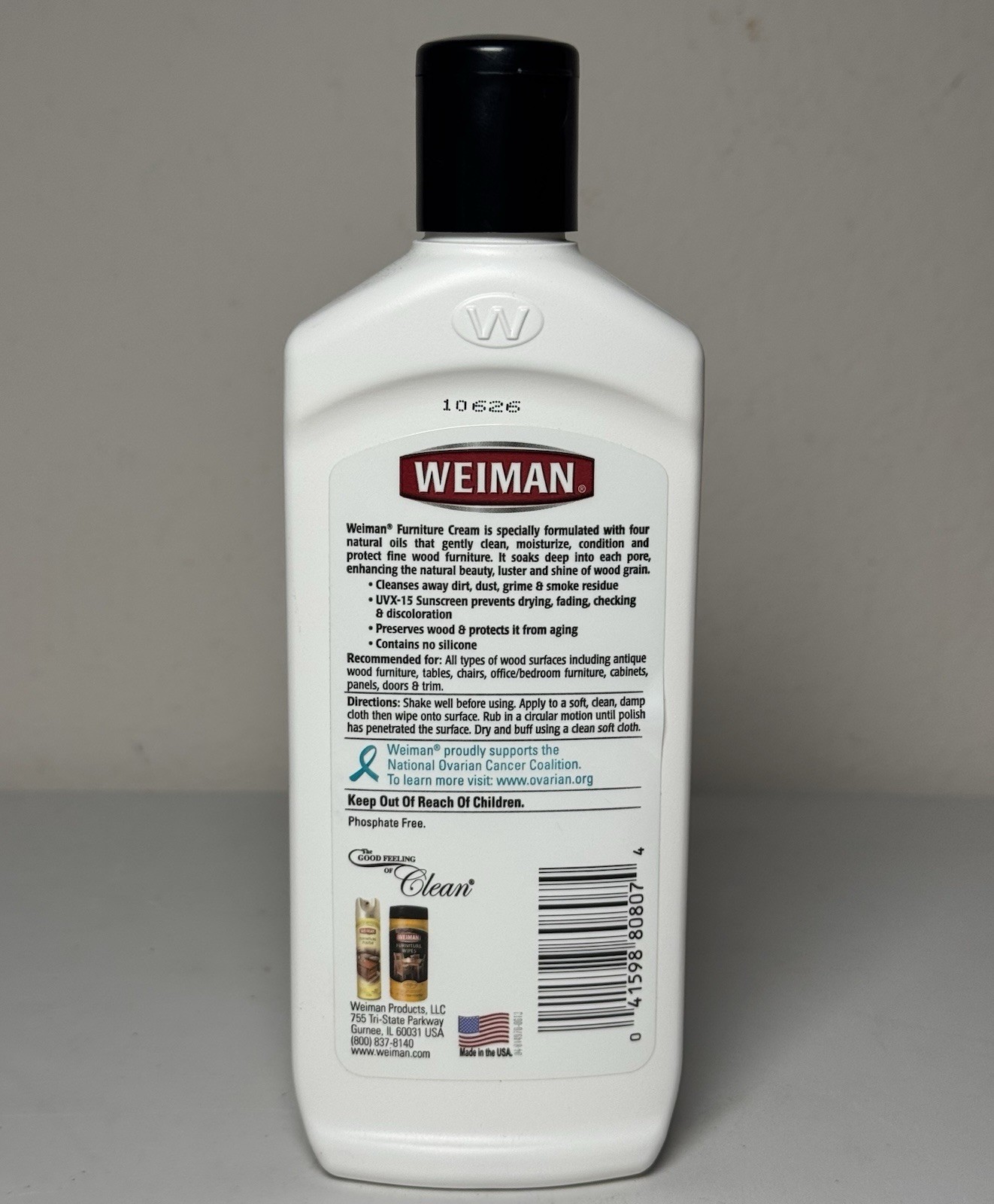 Weiman Furniture Cream with Lemon Oil, 8 fl oz – UVX 15 Sunscreen – Discontinued