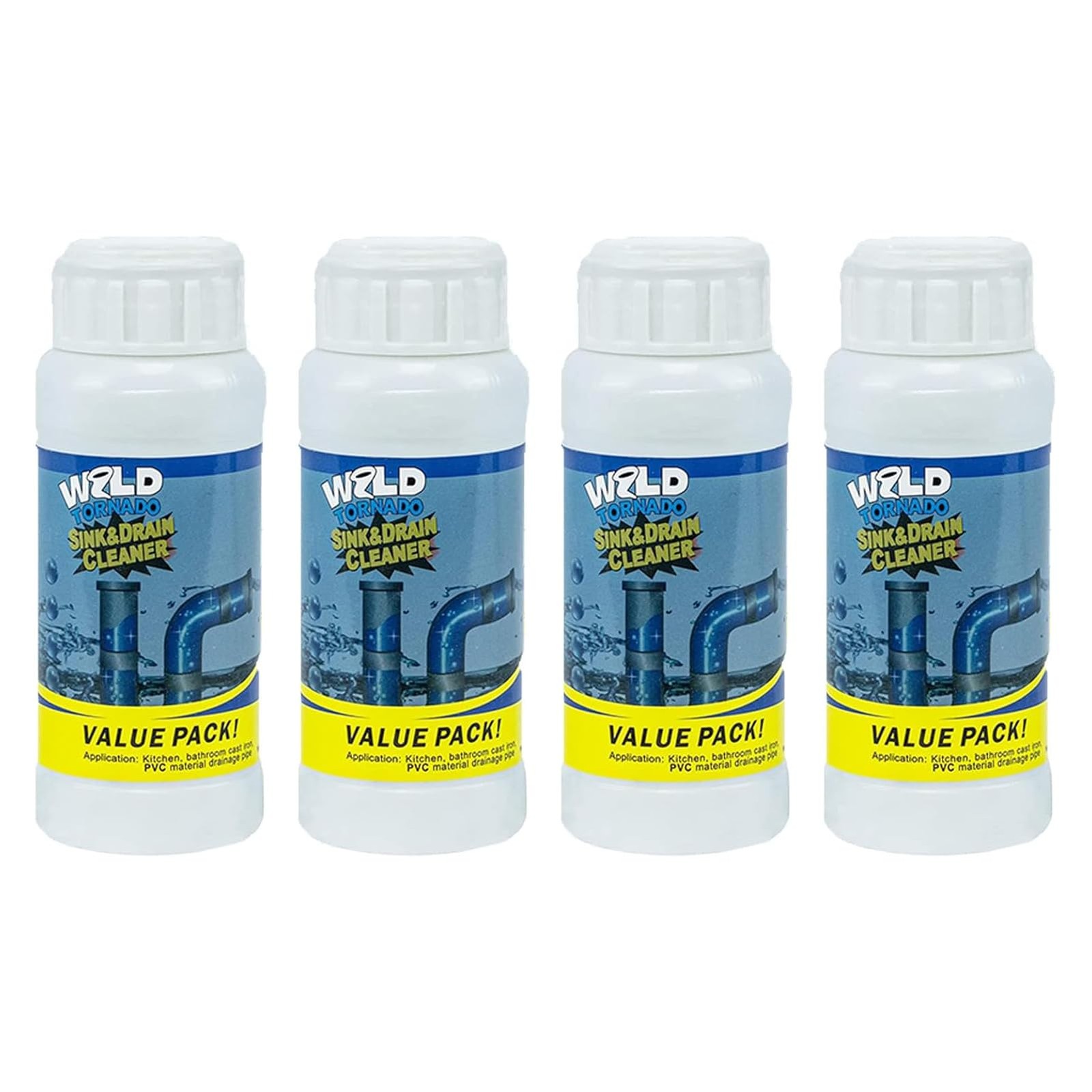Wild Tornado Pipe Dredge, Powerful Sink and Drain Cleaner Powder, Fast Foamin…