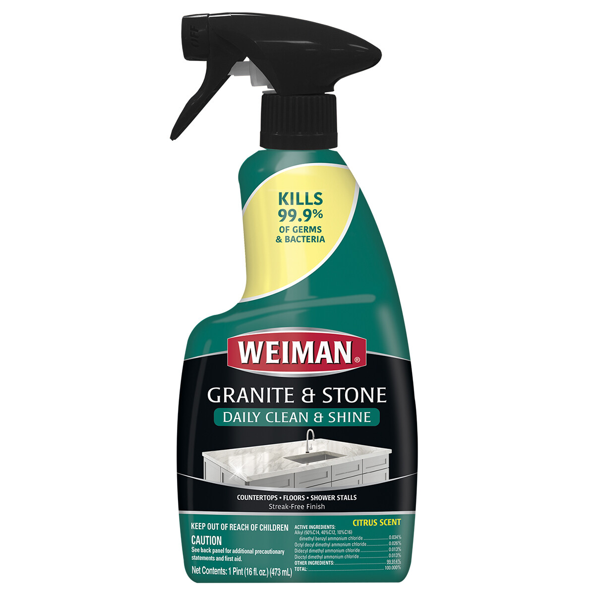 Weiman GRANITE & STONE CLEANER & POLISH Extra Stain Protection QUARTZ MARBLE