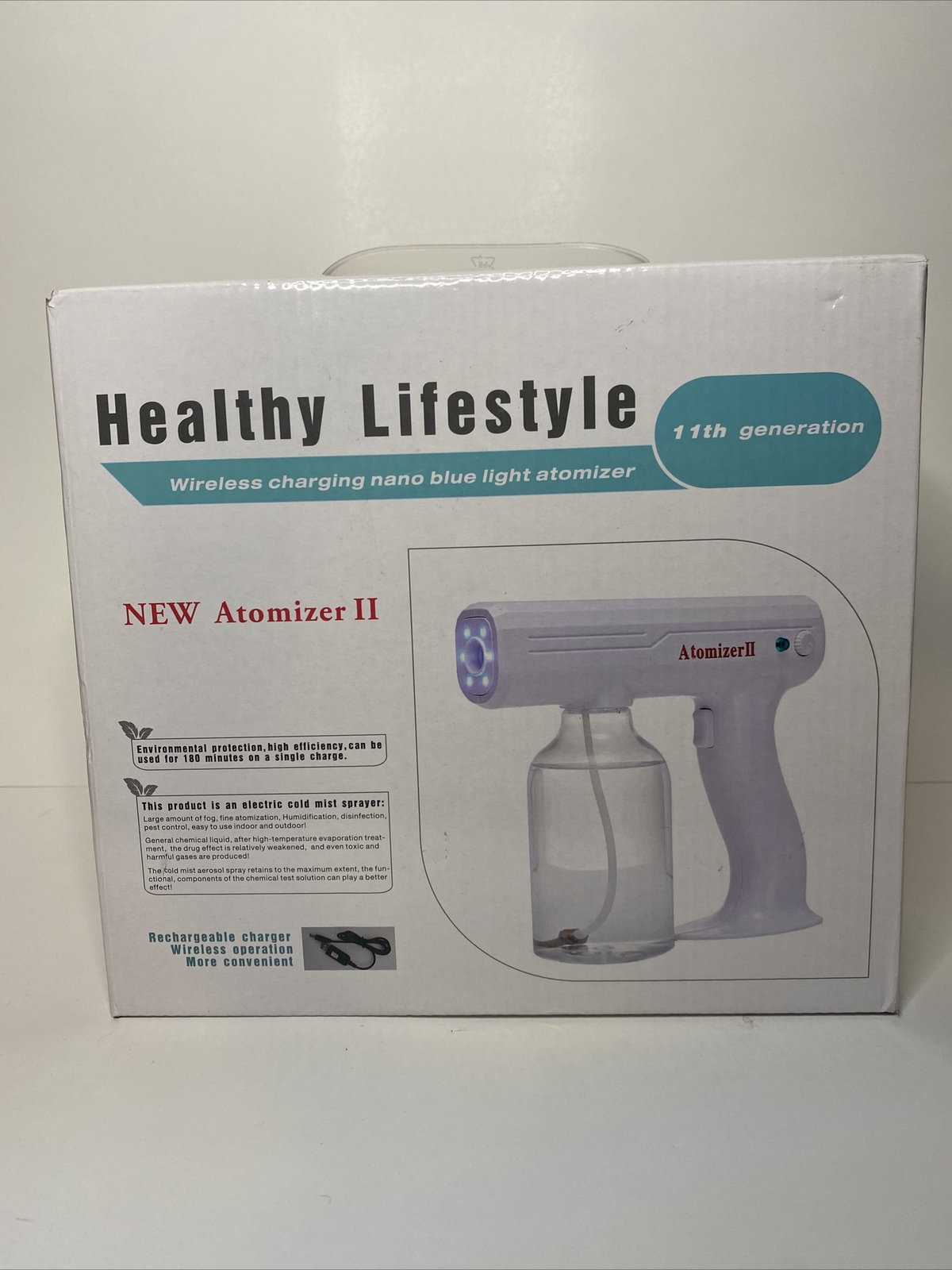 Healthy Lifestyle Electric Mist Sprayer Wireless Charging Blue Light ATOMIZER
