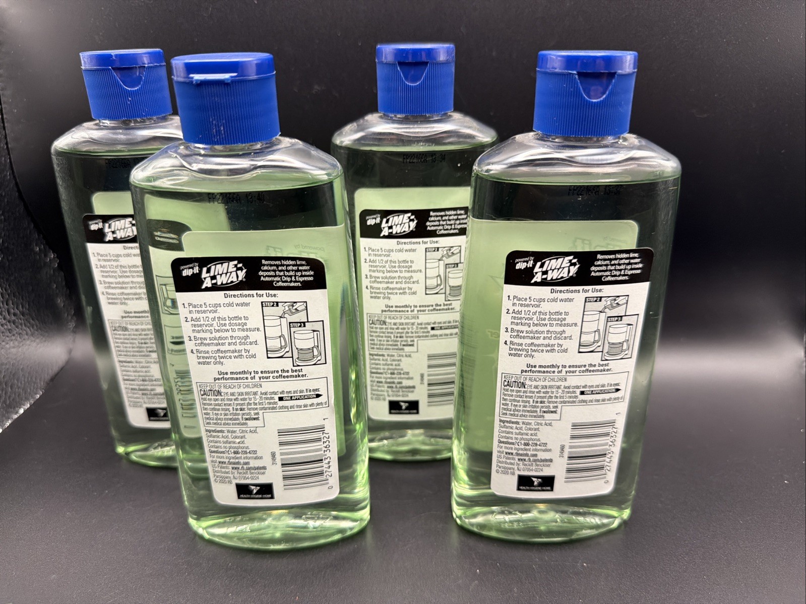 4x Dip-It Lime A Way Coffeemaker Descaler & Cleaner – 7oz Ea – New Sealed HTF