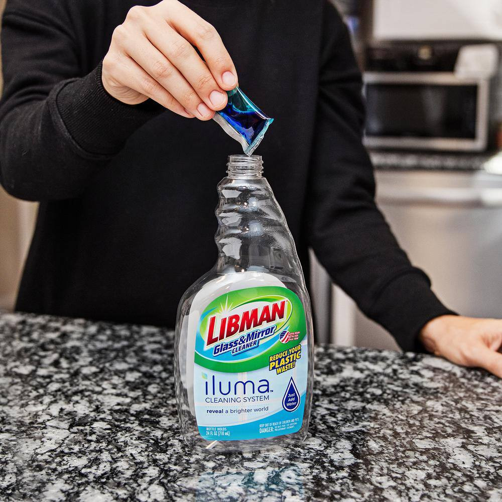 24 Oz. Iluma Glass Cleaner Starter Kit – Spray Bottle with 2 Refill Pods