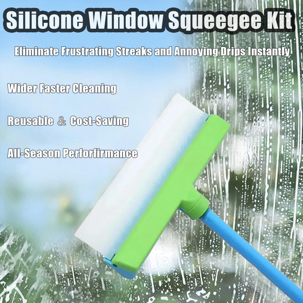 Window Squeegee, Recyclable Silicone Window Squeegee Kit Window Cleaning Kit US