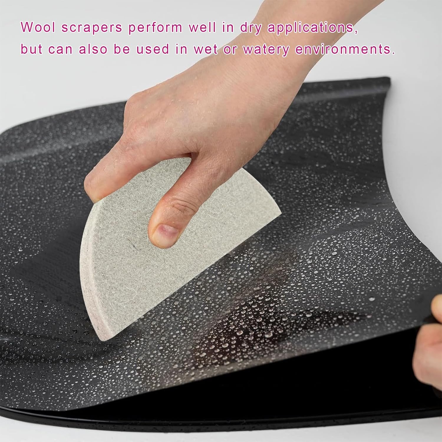 2PCS Wool Felt Squeegee Window Tint Tools, Soft Scratch Free Woolen Squeegee for