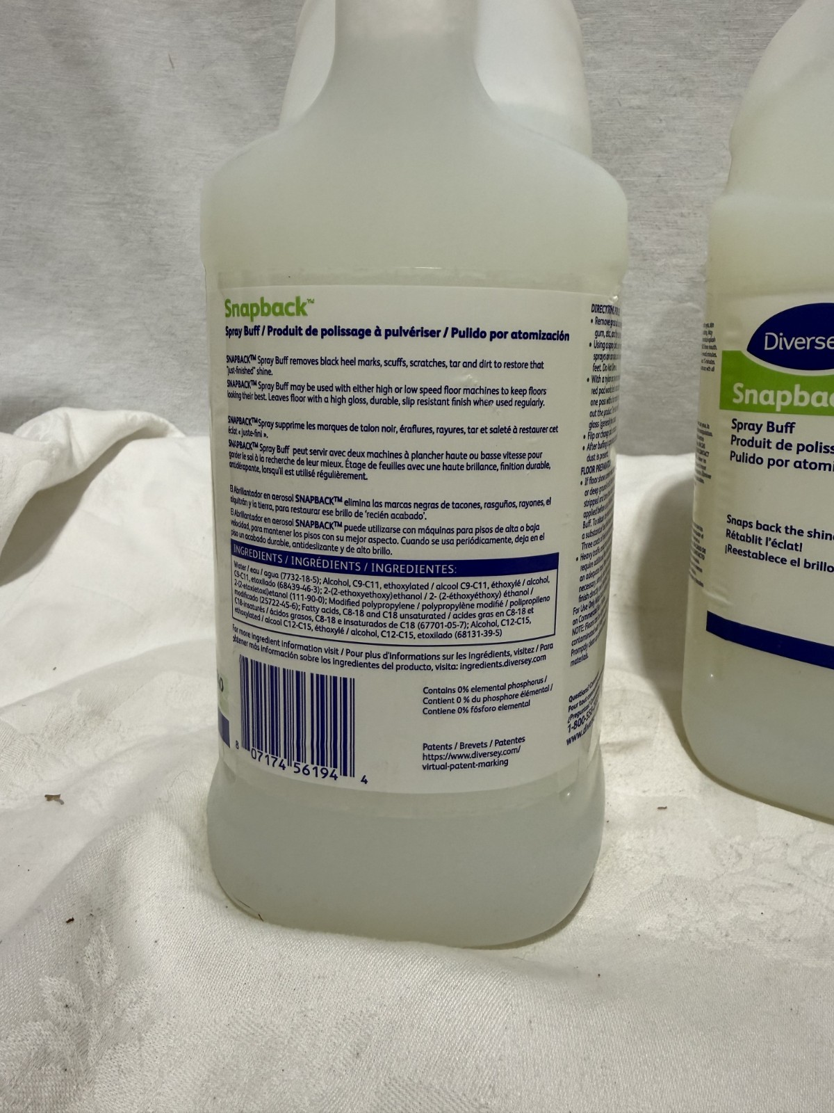 Lot Of 2 Diversey Snapback Concentrated Spray Buff Floor Finish 1 Gallon Each