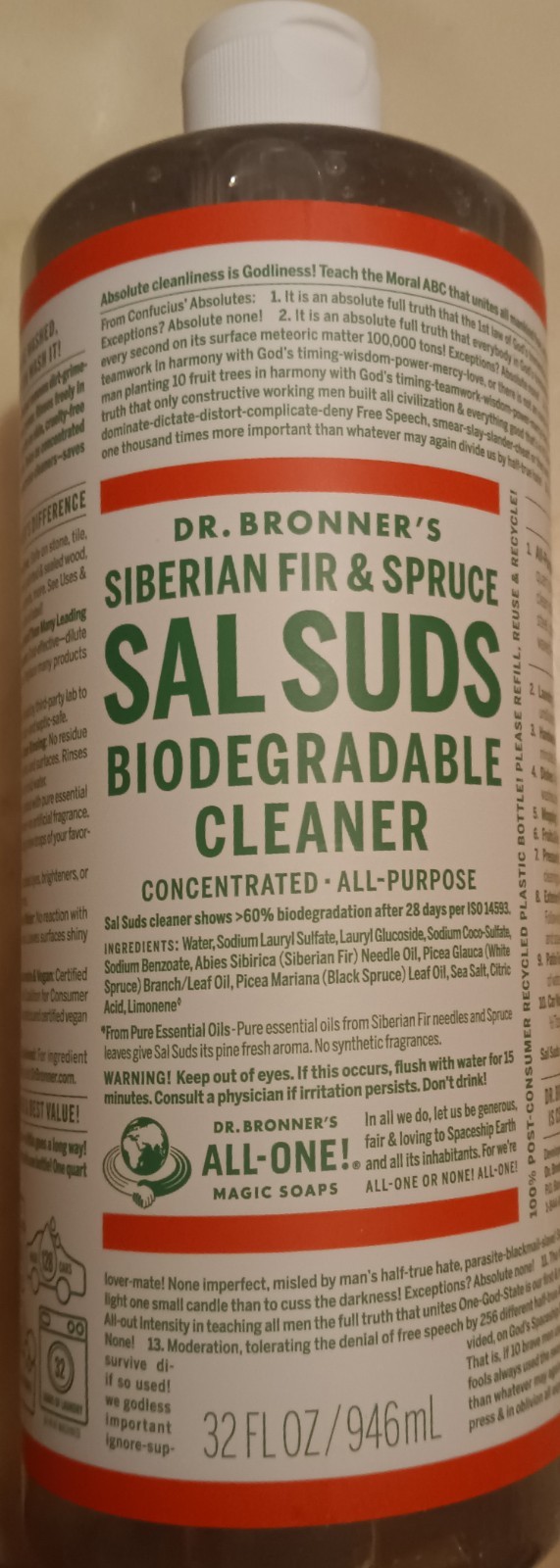 Dr. Bonner’s Sal Suds Biodegradable All-Purpose Cleaner – 32oz