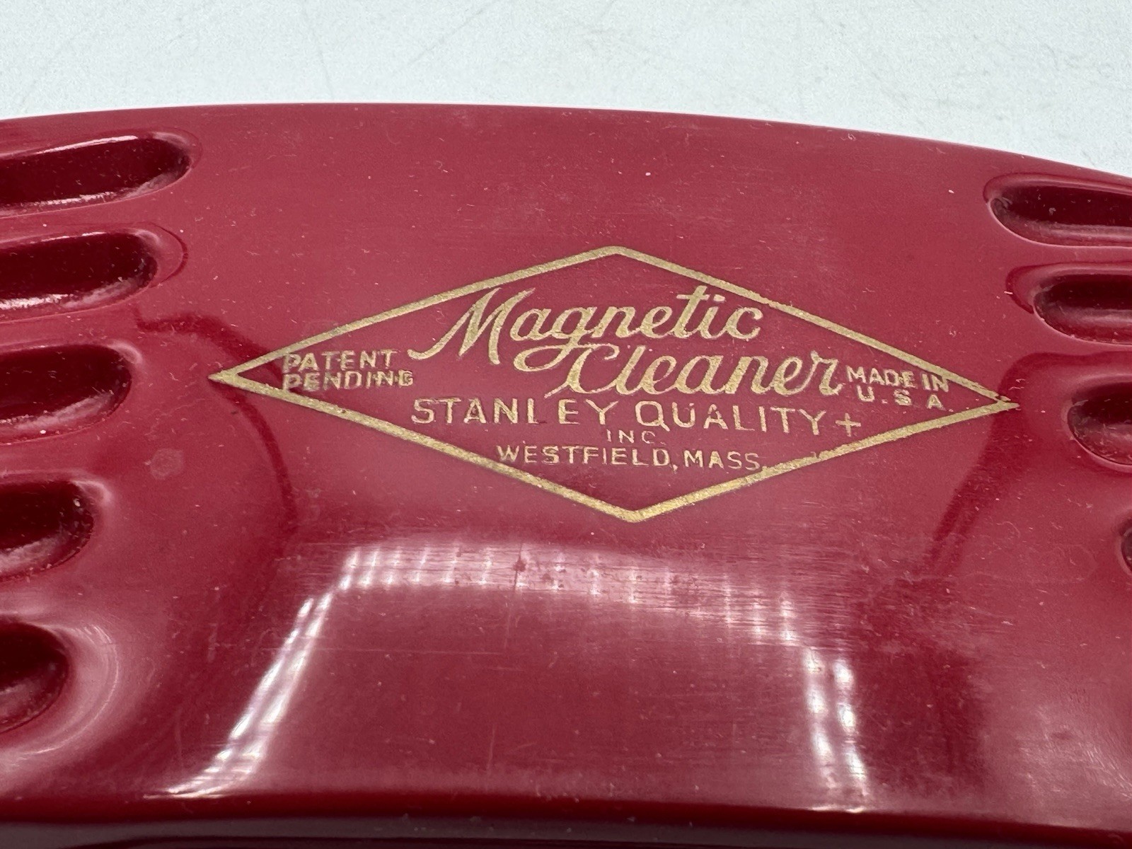 Vintage Stanley Quality Products RED Magnetic Cleaner with Box