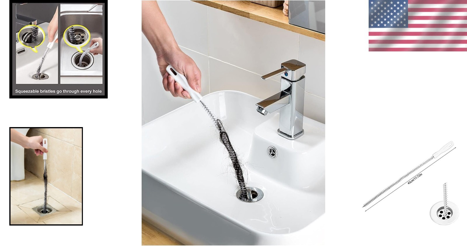 Stainless Steel Handle Drain Brush Set for Hassle-Free Plumbing Maintenance