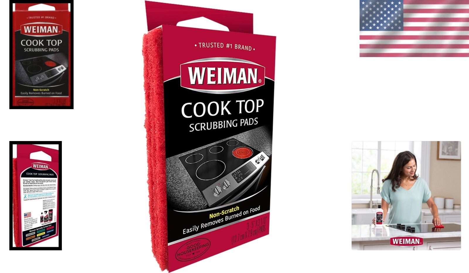 Reusable Non-Abrasive Pads – Effortlessly Remove Burned-On Food from Cooktops