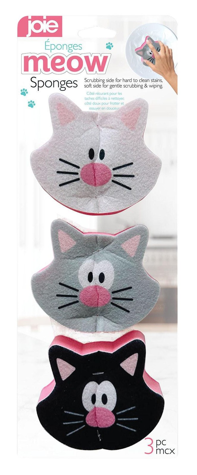 Joie Meow Sponges, 3 Pack – 10.3×8.5x3cm