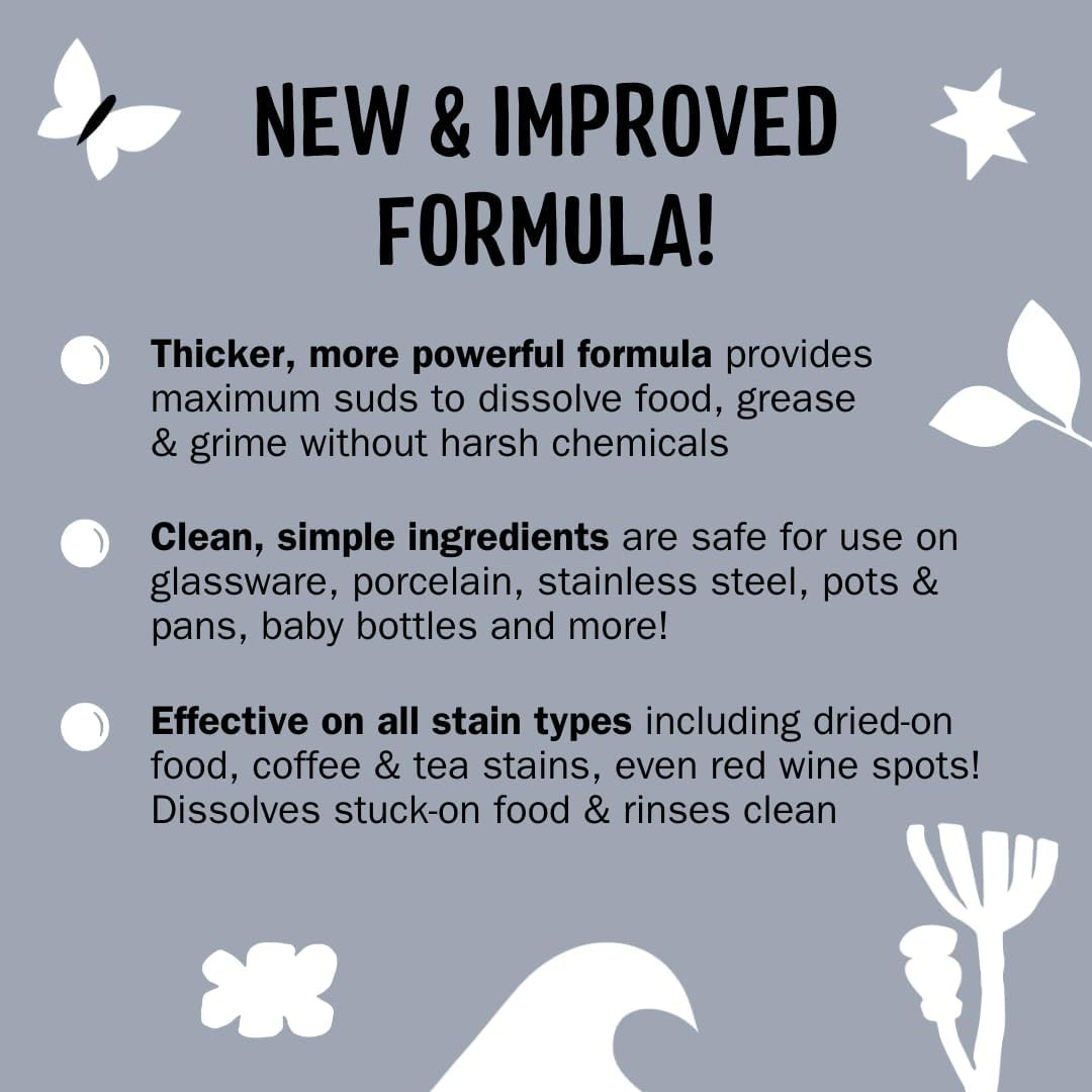 Liquid Dish Soap | Clean, Simple Ingredients | Extra Scrubbing Power | Unscented