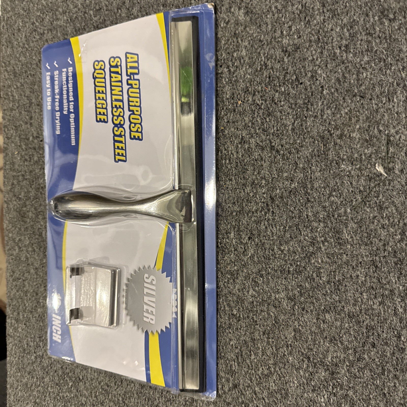 Squeegee: 12 In, All-Purpose, Stainless Steel For: Shower/Windows/Car cleaning