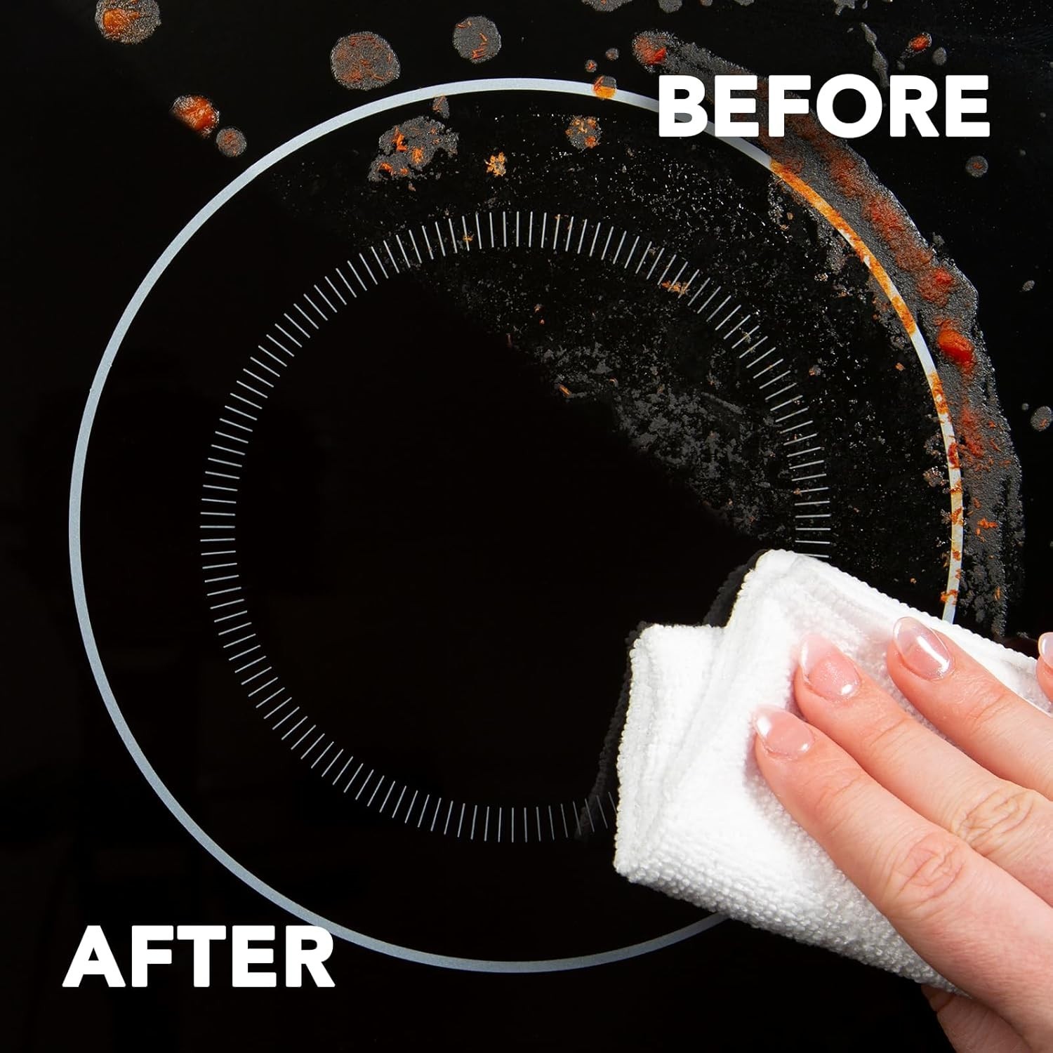 22oz Natural Cooktop Cleaner for Glass & Ceramic – Includes Microfiber Cloth