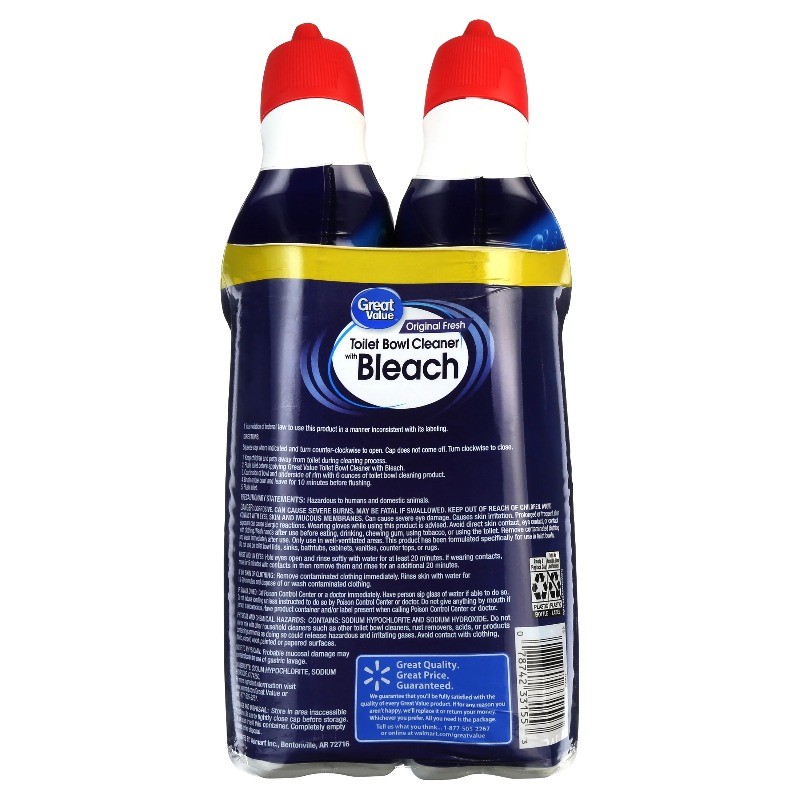 (3 pack) Great Value Toilet Bowl Cleaners, Fresh scent, 24 Fluid Ounce, 2 Count