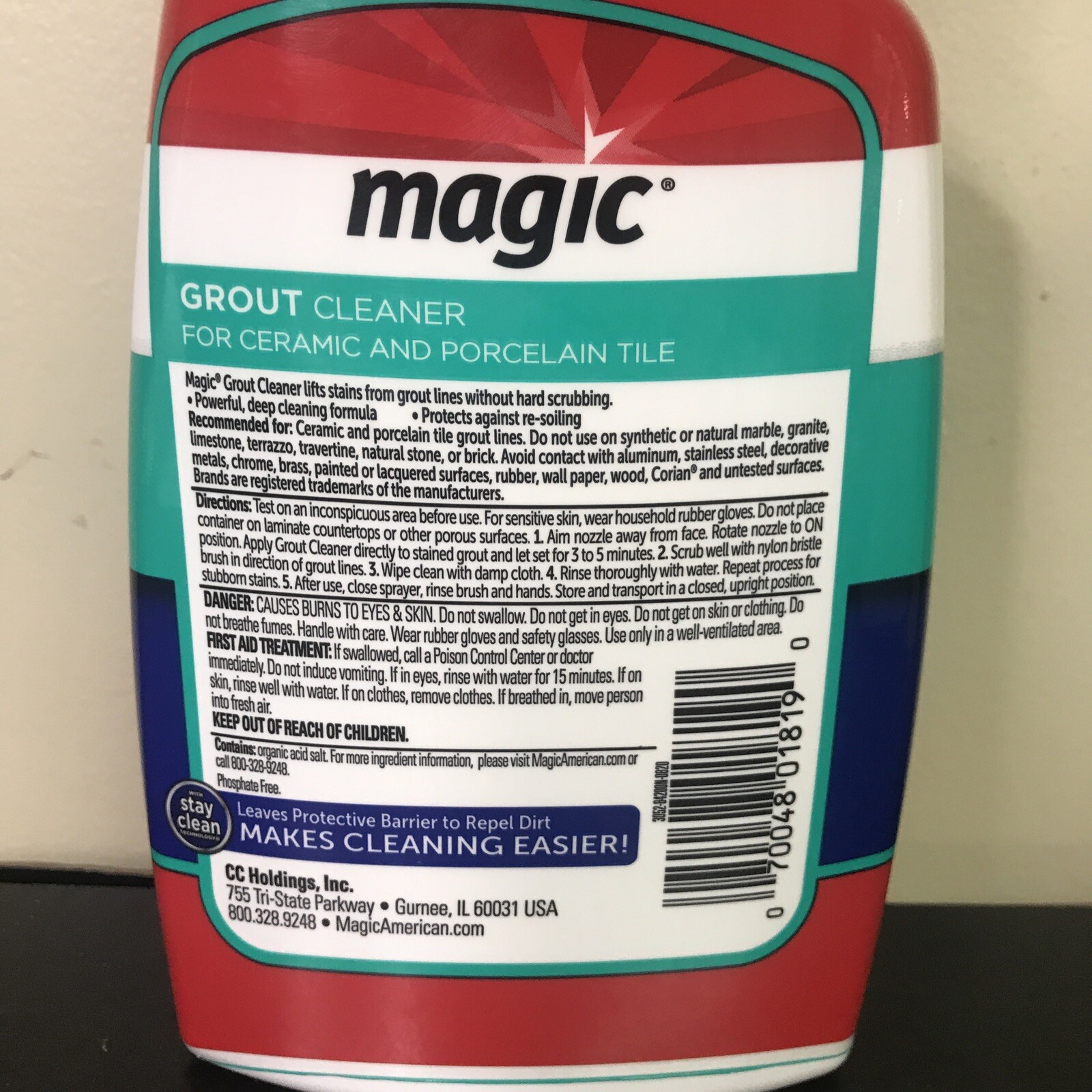 Magic® Ceramic Porcelain Tile GROUT CLEANER ~ Protect Against Re-soiling 30oz