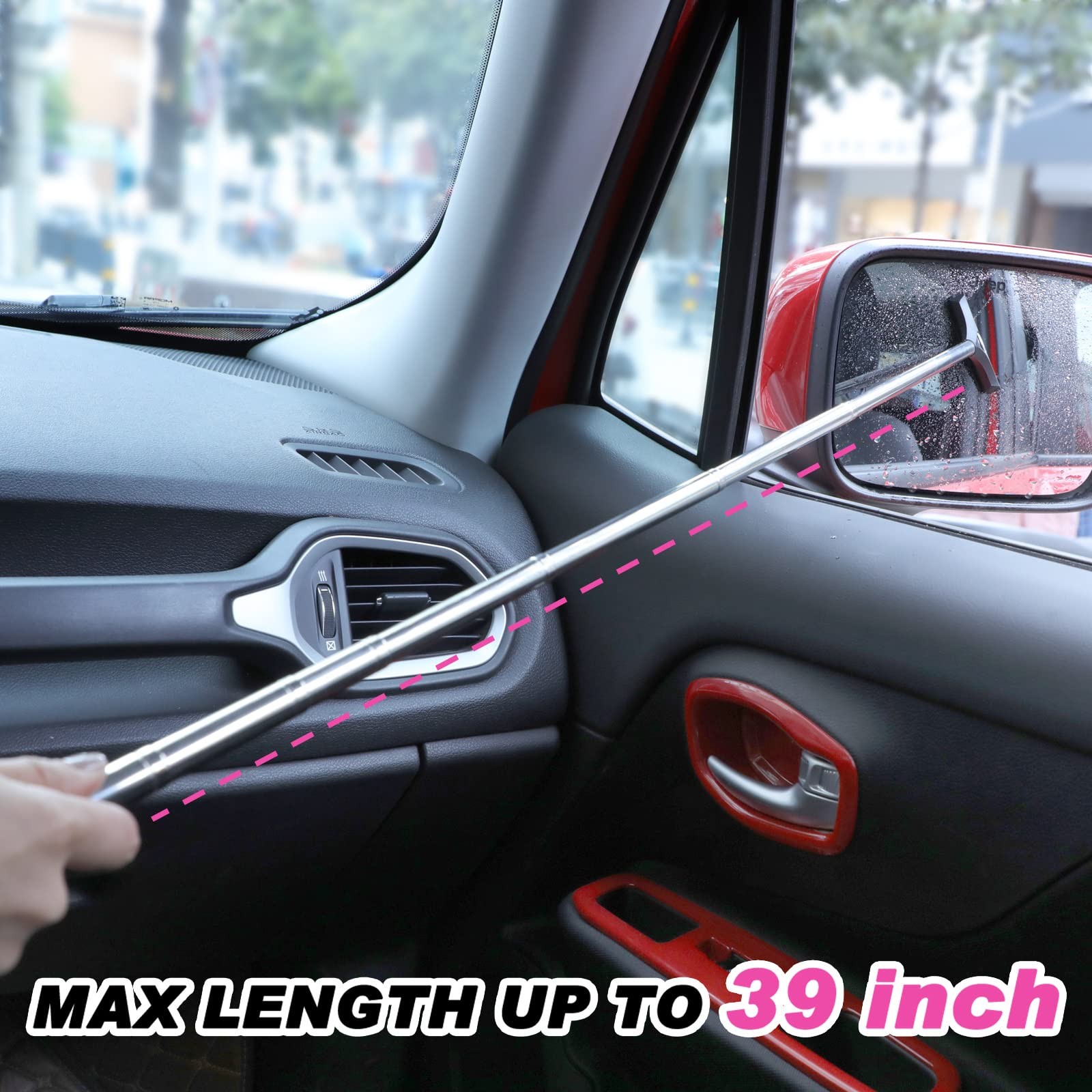 Car Side Mirror Squeegee Retractable Rearview Wiper Universal 2 Pack