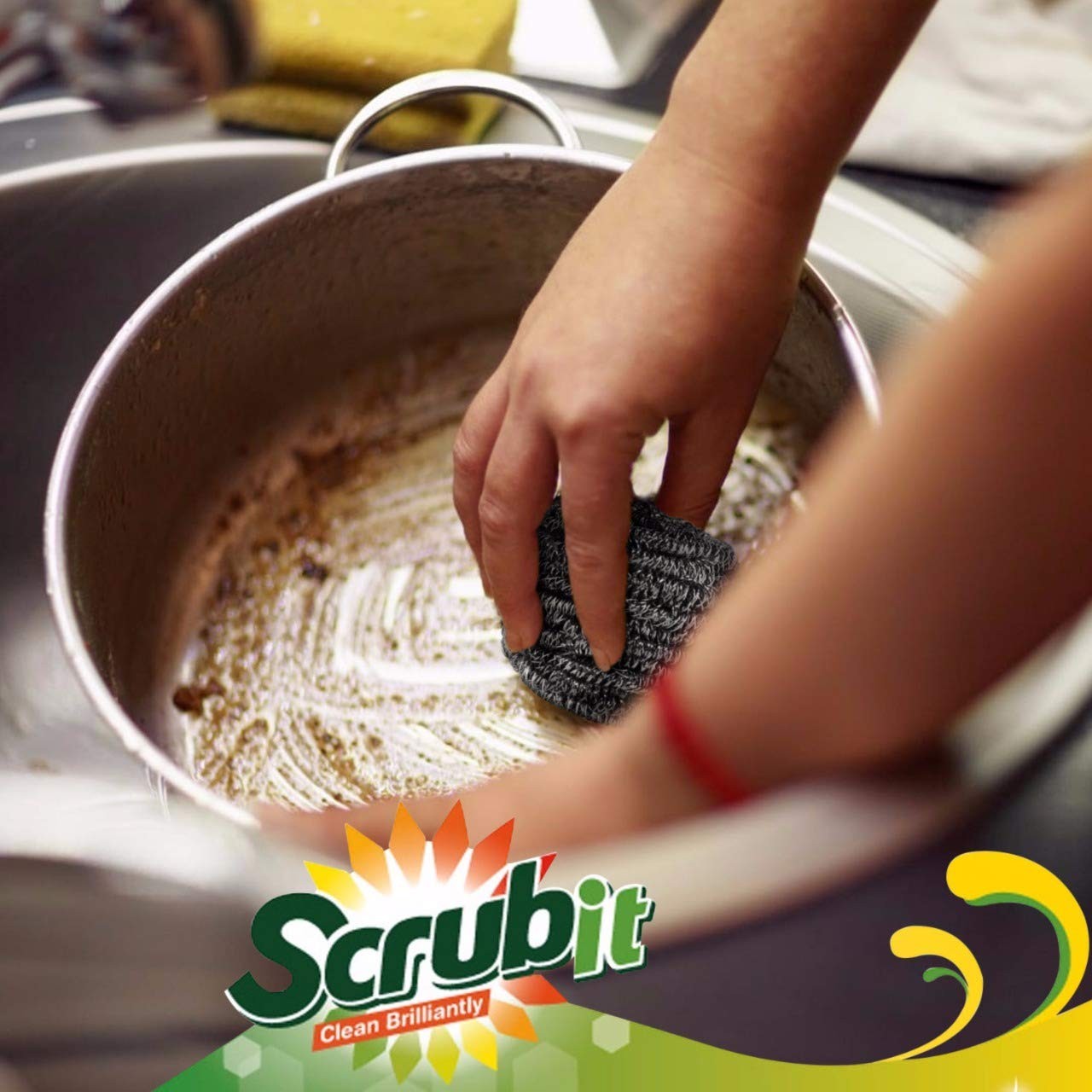 12 Pack Stainless Steel Scourers by Scrub It â€“ Steel Wool Scrubber Pad used f