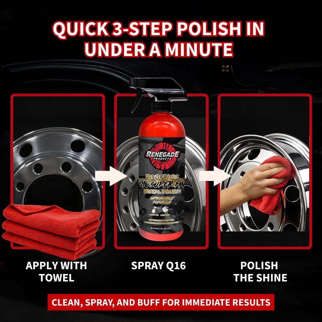Extra Fine Sprayable Metal Polish HighGloss Finish for Aluminum & Steel 16