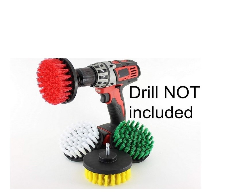 4inch 4 Piece Soft, Medium and Stiff Power Scrubbing Brush Drill Attachment