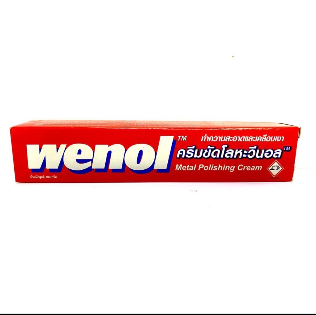 3x Wenol Metal Polishing Cream Clean Brass Copper Stainless Steel Chrome 100g