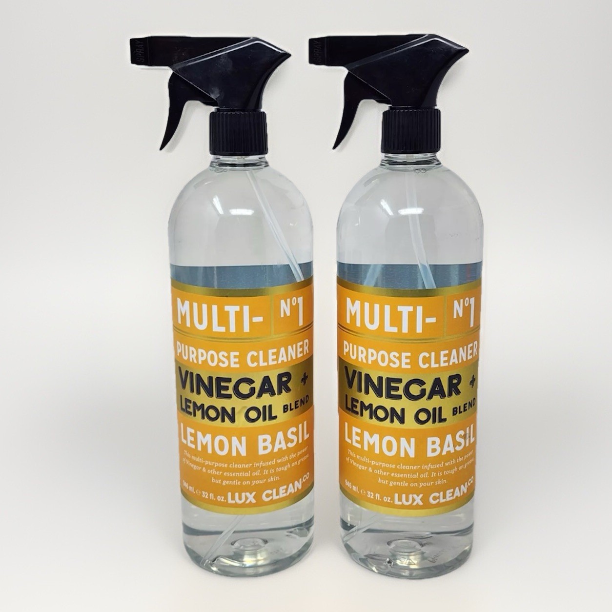 (2)Lux Clean Vinegar Oil Lemon Basil Multi Purpose Spray Cleaner 32 Fl Oz Ea New