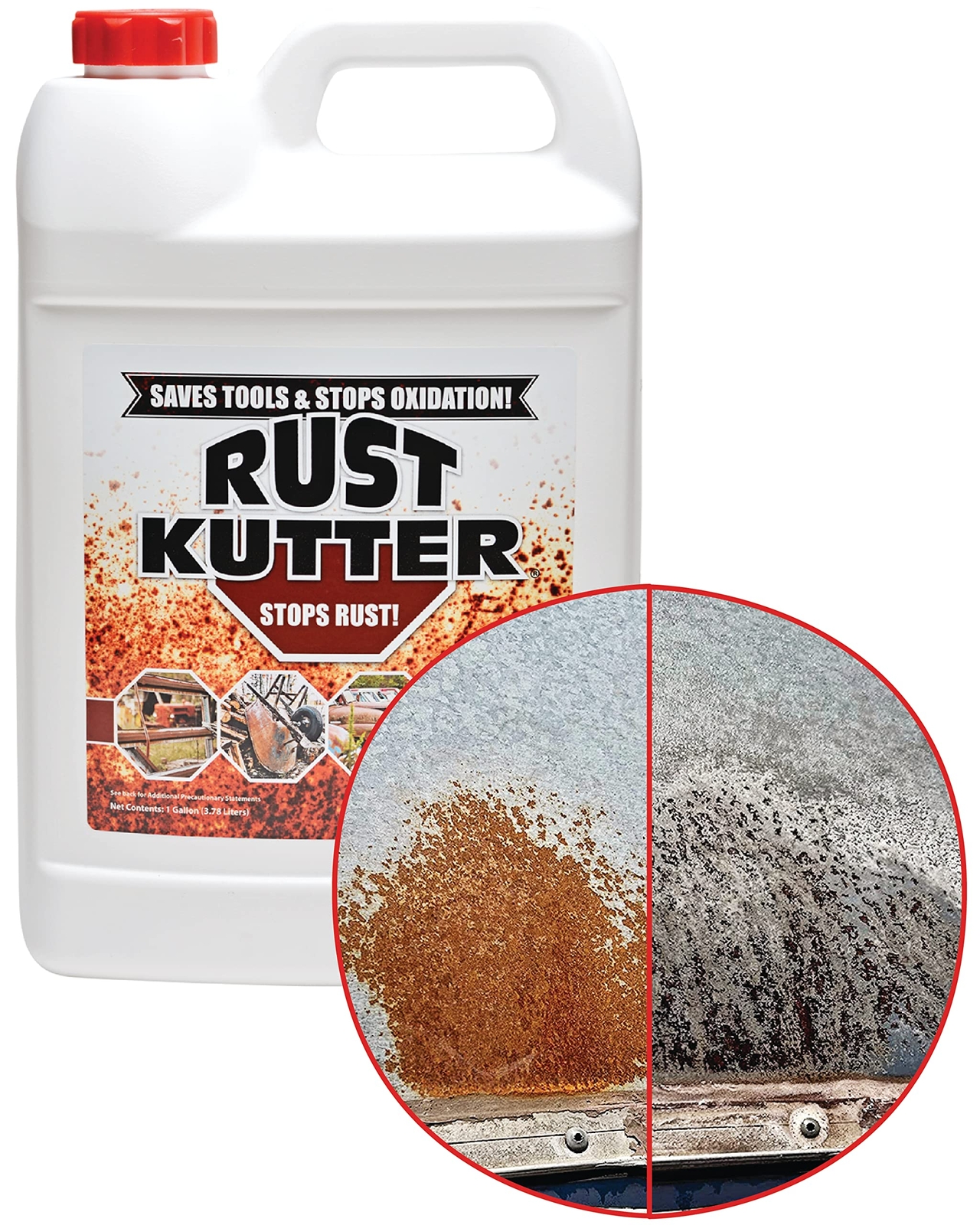 Rust Kutter Gallon Stops Rust and Converts Rust Spots to Leave a Primed Surface