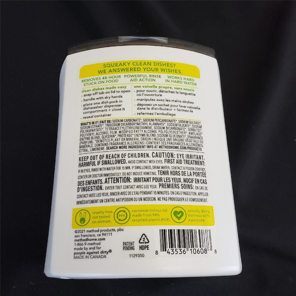 = Lot of 4 Method Dishwasher Packs 30 CT Lemon Mint 17.2 oz Cuts Grease NEW