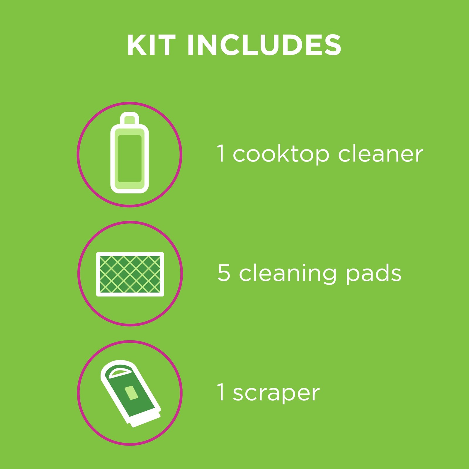 Cooktop Cleaning Kit for Glass & Ceramic: Includes Cleaner, Pads, Scraper
