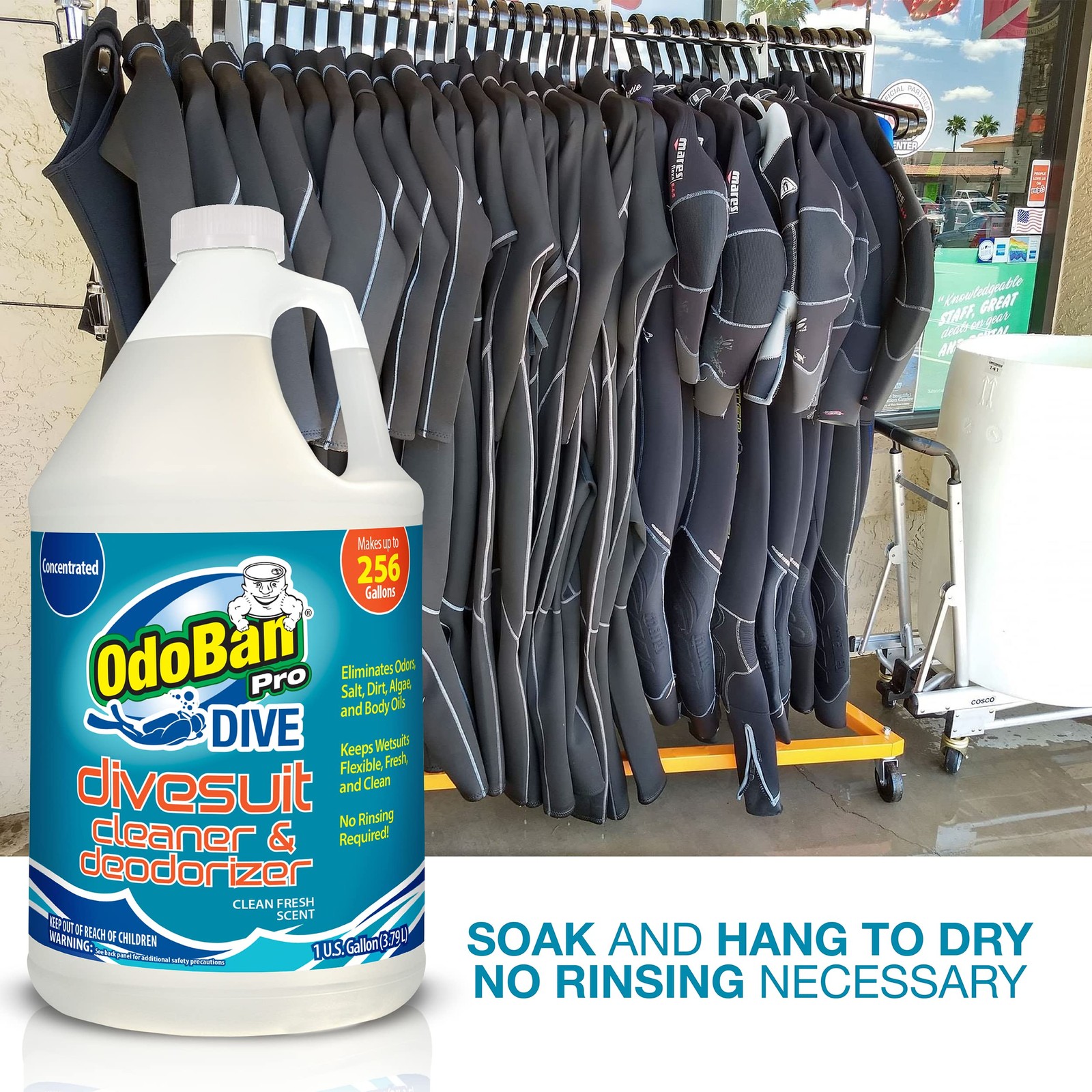 Odoban No Rinse Wetsuit Cleaner Concentrate 128Oz Dive Gear Fresh Scent