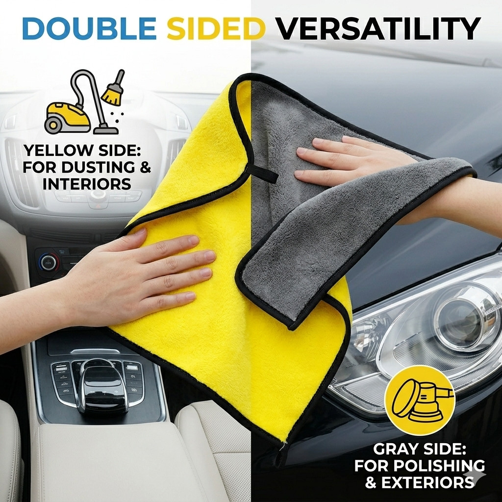 22 Pack Microfiber Towels 30x30cm Car Detailing Cleaning Cloth Double Sided Thic