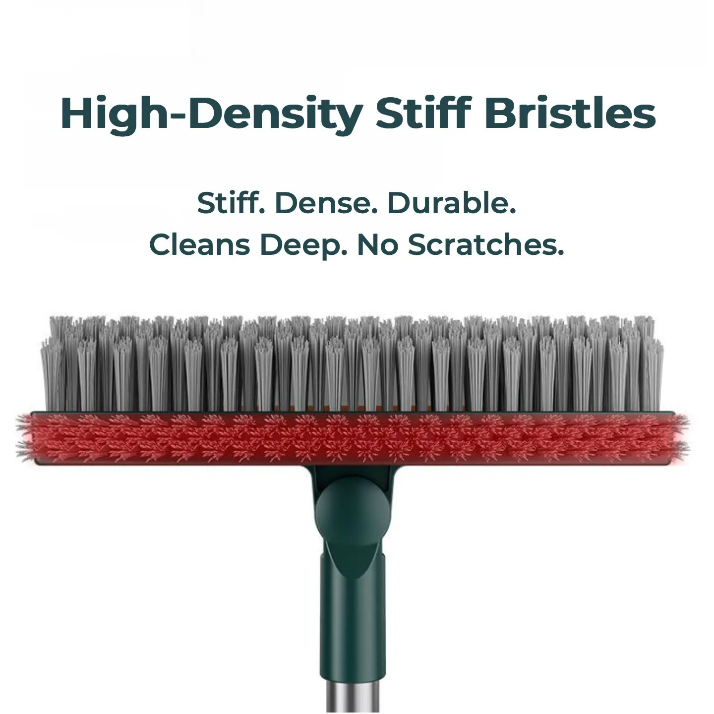 3-In-1 Adjustable Floor Scrub Brush with Long Comfortable Handle, PVC Bristles,
