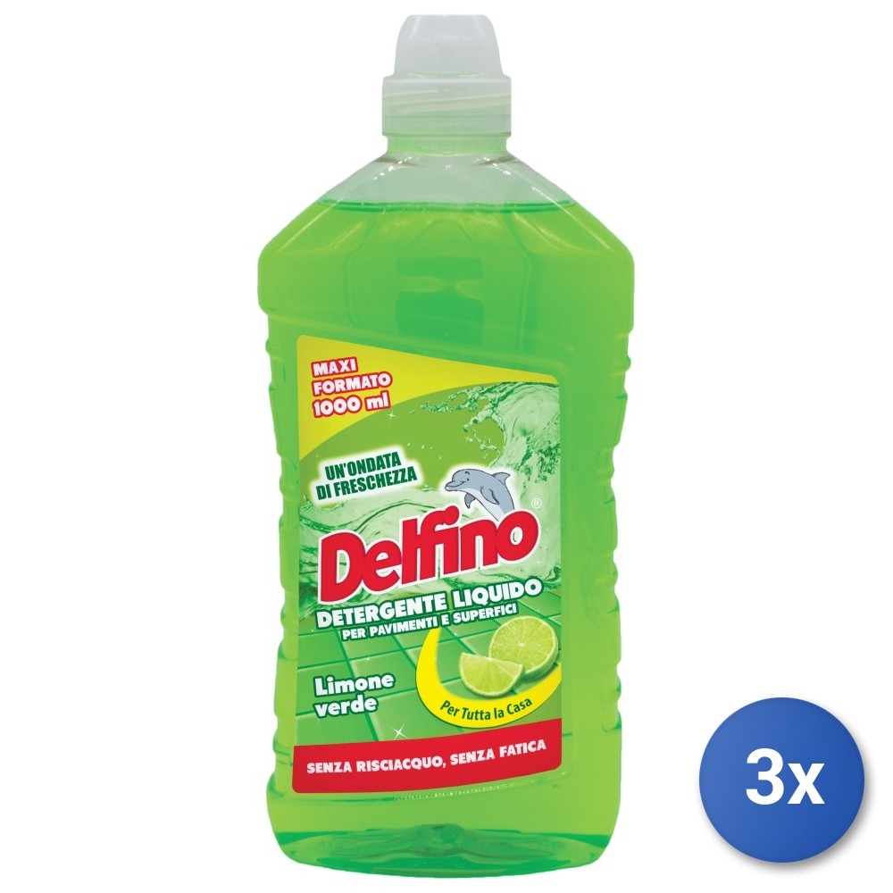 3X Delfino Floors 1000 Ml Green Lemon