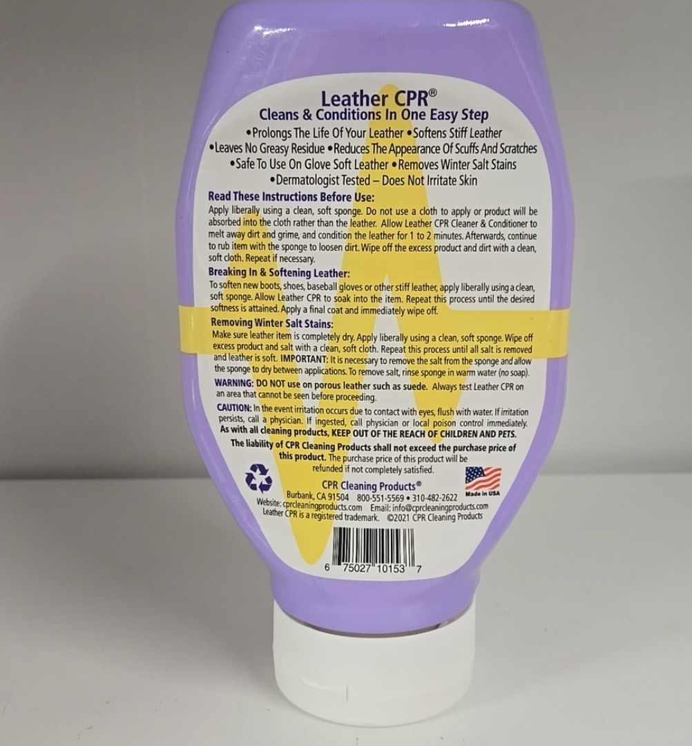 Leather CPR Cleaner & Conditioner 18oz Shoes Jackets Purses Furniture NEW Sealed