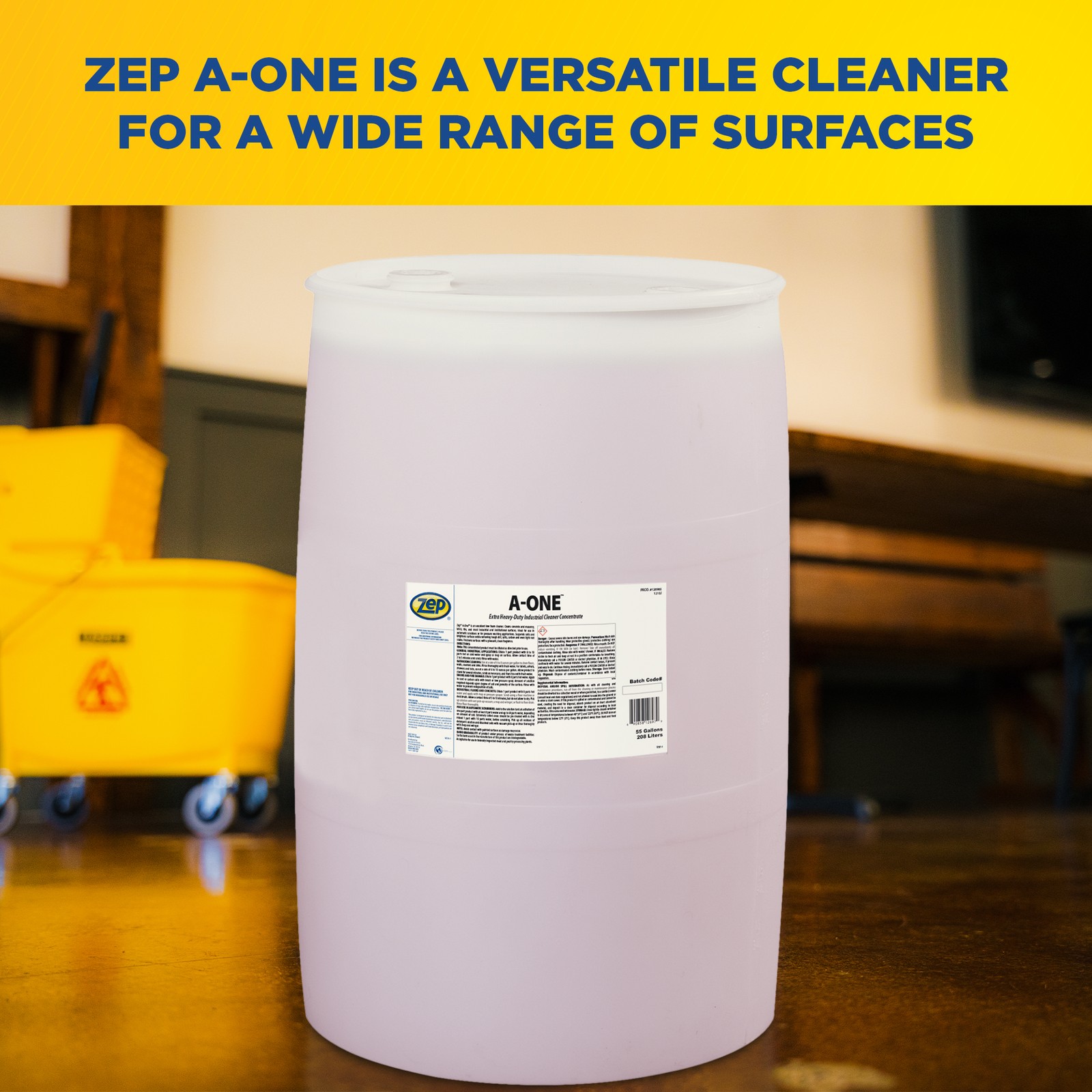 Zep A-One Industrial Cleaner – 55 Gallon (1 Unit) 126985 – Low Foam Extra