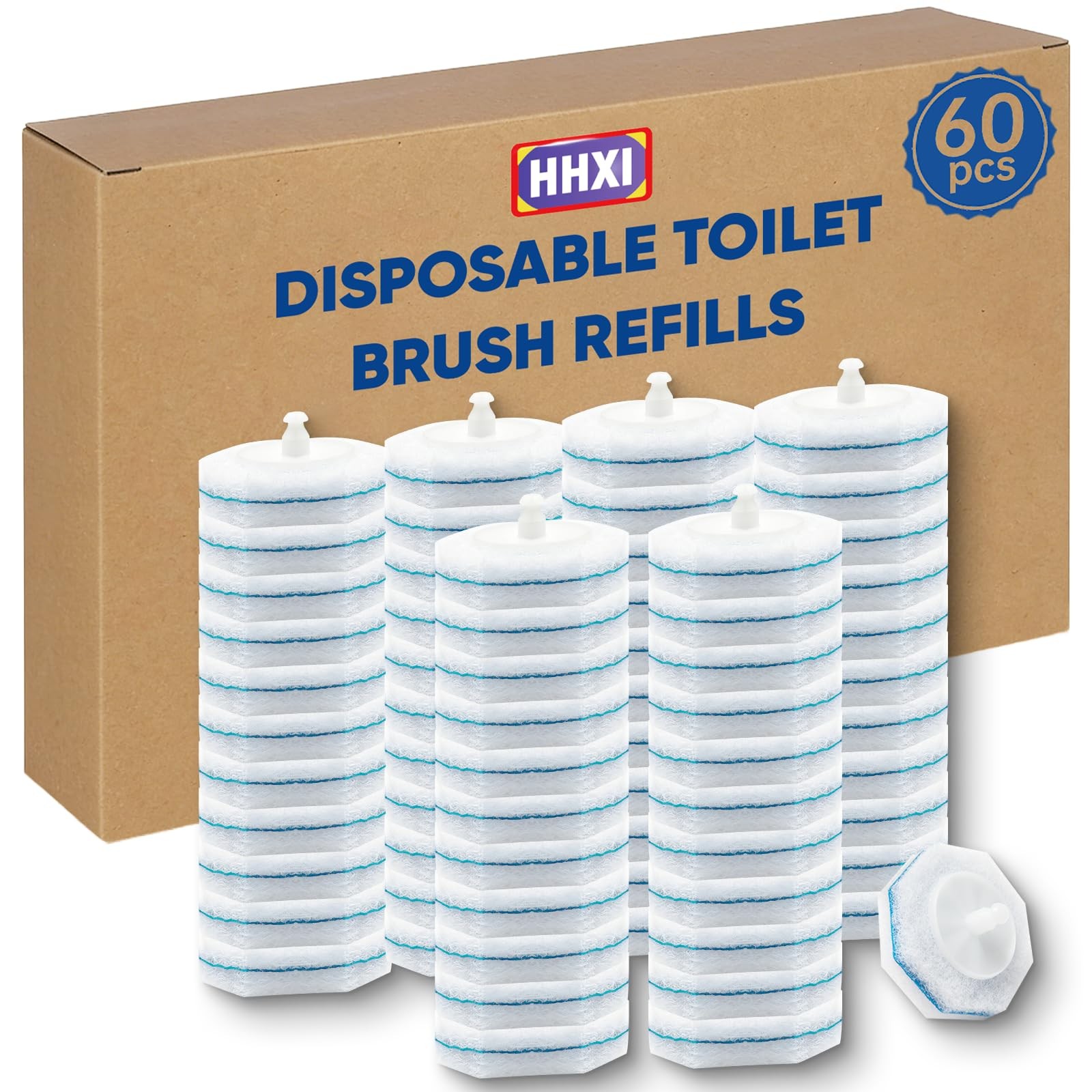 HHXI 60Ct Disposable Toilet Brush Refills, Toilet Bowl Cleaner Refills, Bathr…