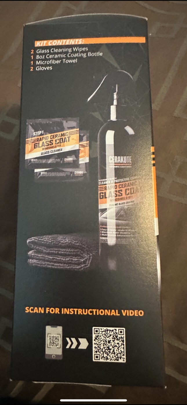 CERAKOTE® Rapid Ceramic Glass Coat Windshield Kit (8 Oz Bottle)– Max Strength