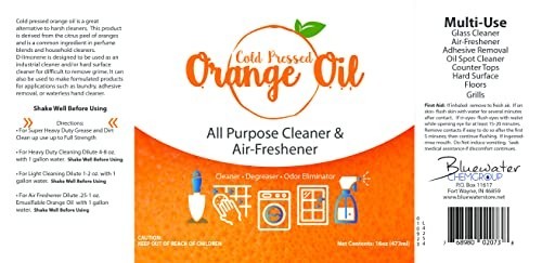 Cold Pressed Orange Oil Concentrate 16oz – All-Purpose Citrus Cleaner & Degrease