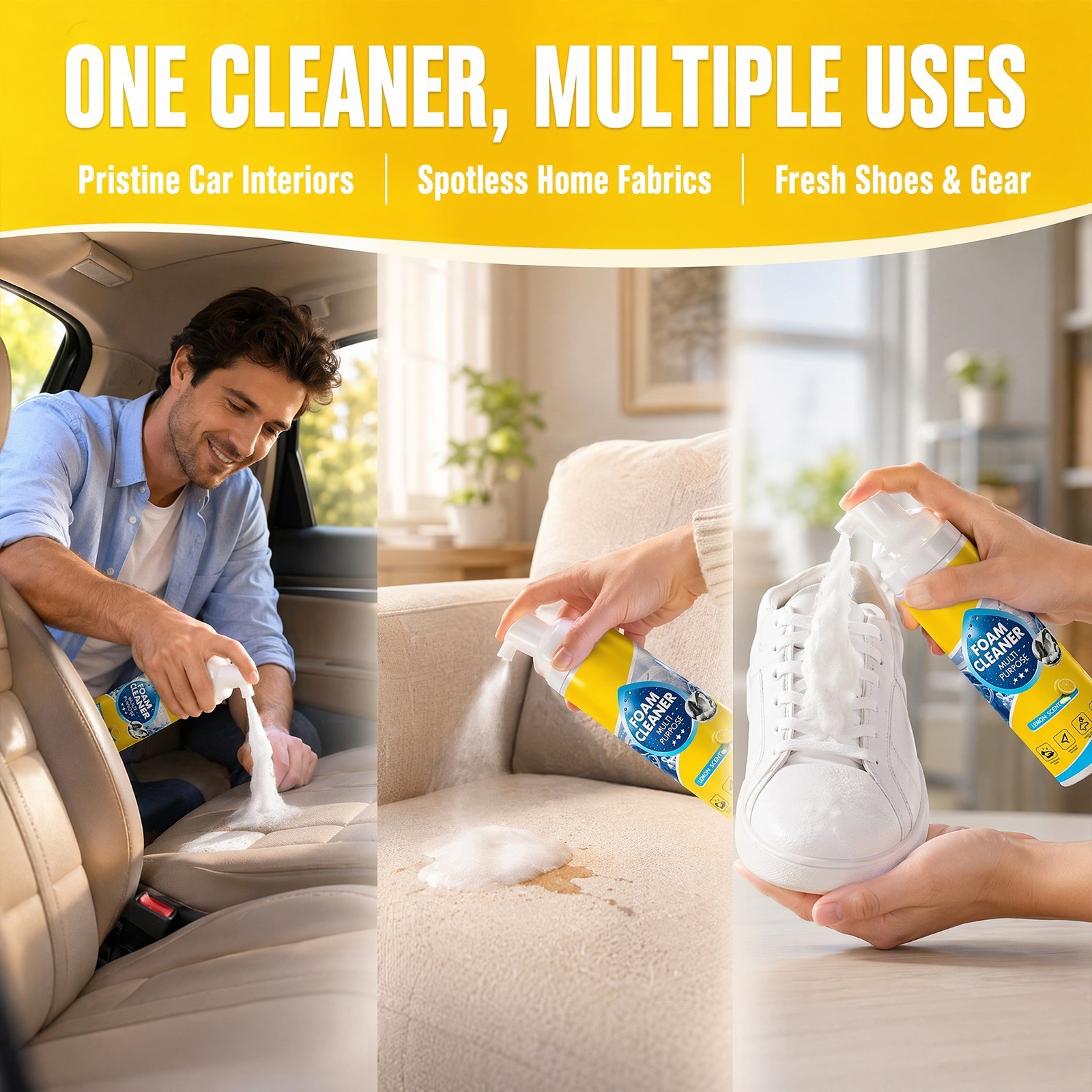 4-in-1 Multi-Enzyme Foam Cleaner 5oz All-Purpose for Car Kitchen Bathroom Sofa