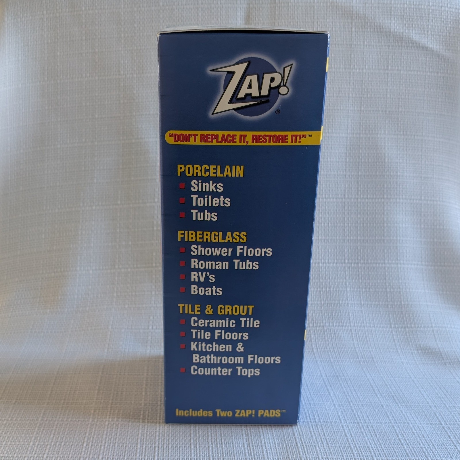 ZAP! Professional Porcelain Fiberglass Tile & Grout Restorer 16oz. New in Box