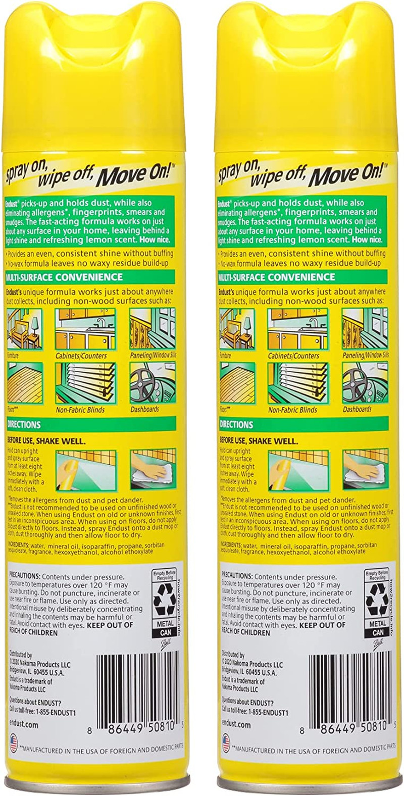 Endust Multi-Surface Dusting and Cleaning Spray, Lemon Zest, 12.5 Ounce (Pack of