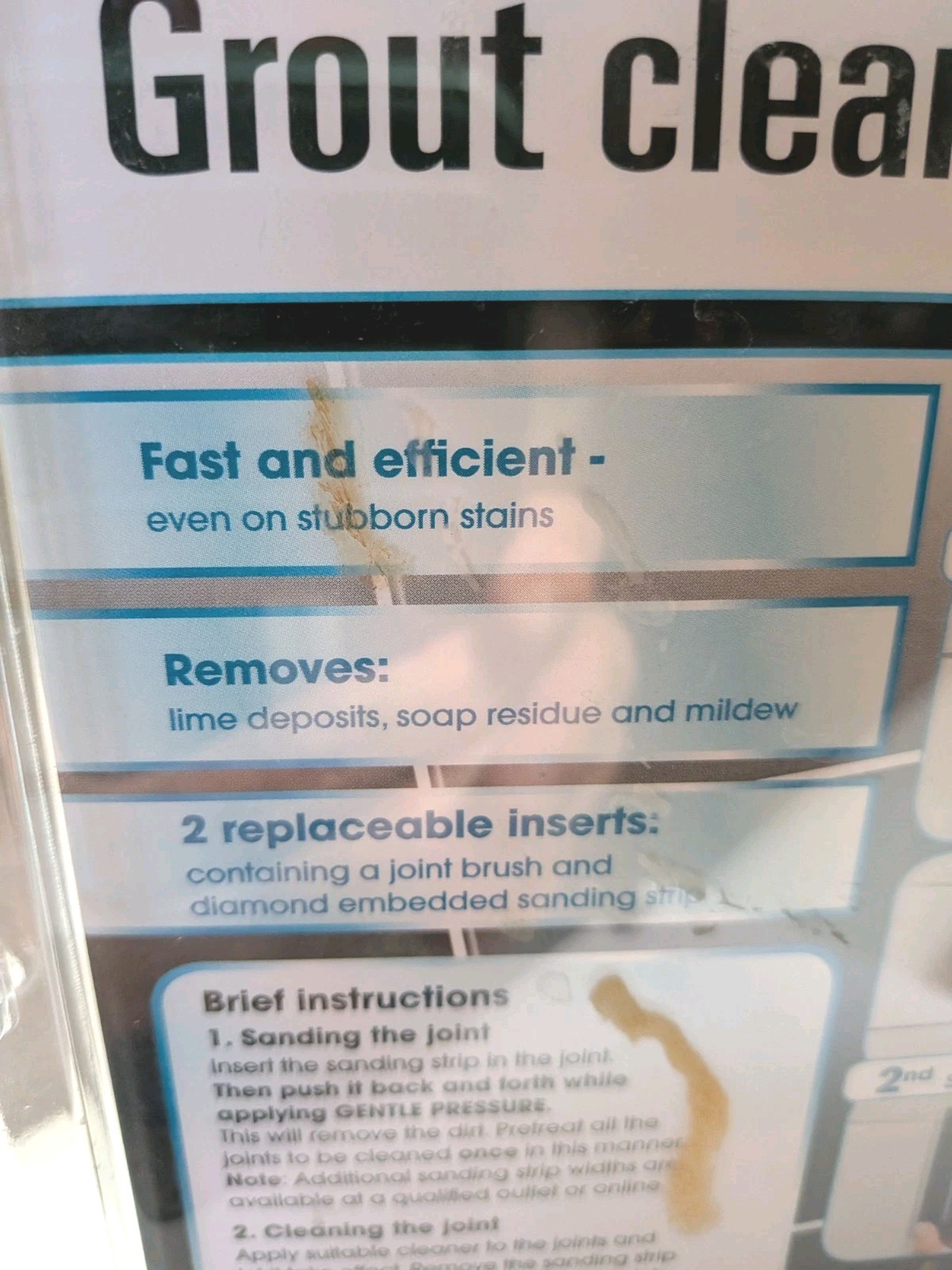 Grout Cleaning System by Fugentorpedo Diamond Sanding Strip and Brush