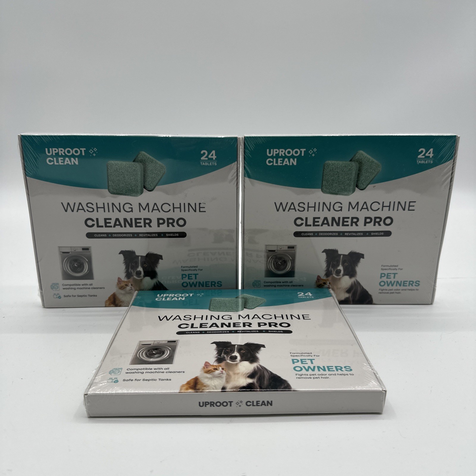 Lot 3 Washing Machine Cleaner Tablets 24 Pack Washer Cleaner Pet Odor Uproot New