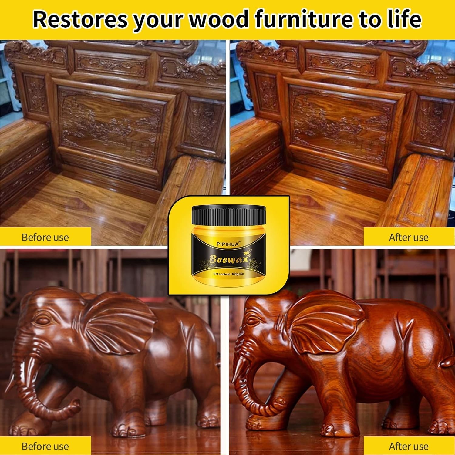 Beeswax Polish and Conditioner for Wood Furniture – Waterproof & Restorer Woo…