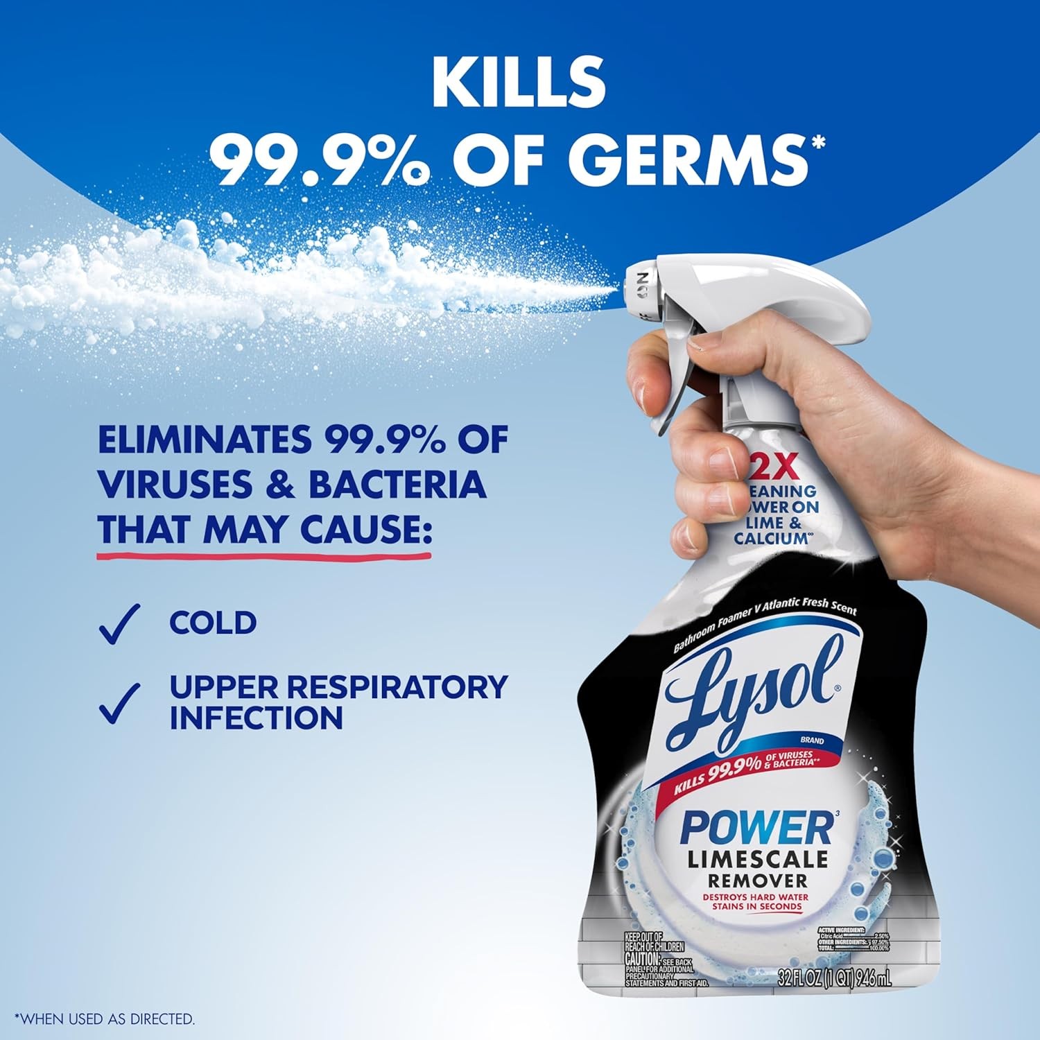 Lysol Power Limescale Remover Bathroom Cleaner Spray Hard Water Stain Remover