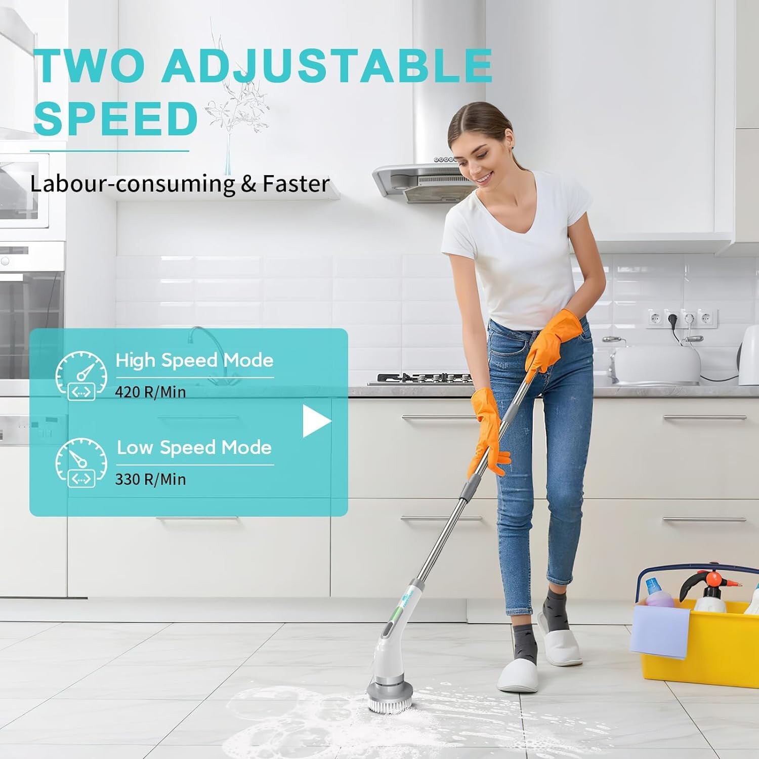 8 IN 1 Electric Spin Scrubber Cordless Power Cleaning Brush rechargeable cleaner