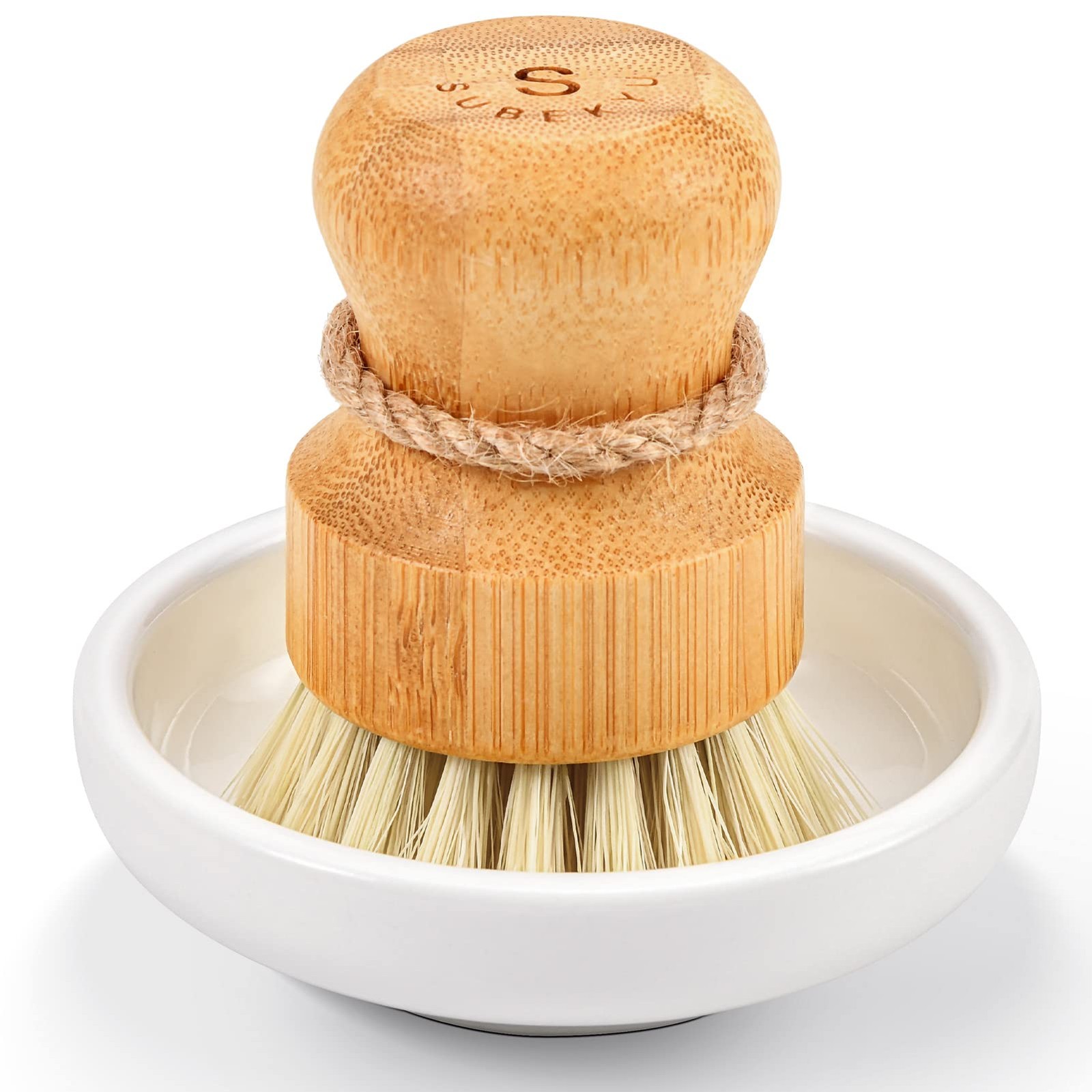 Bamboo Dish Scrub Brush for Kitchen Sink Natural Wooden Washing Dish Brush Scru