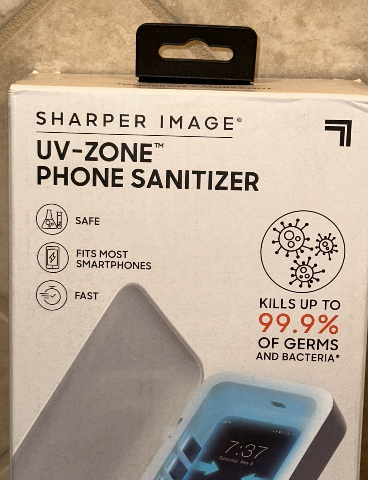 New Sharper Image UV-Zone Phone Sanitizer in Box (Charge & Sanitize Your Phone)